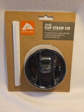 Ozark Trail Black Flip Straw Lid With Handle for 18oz Tumbler